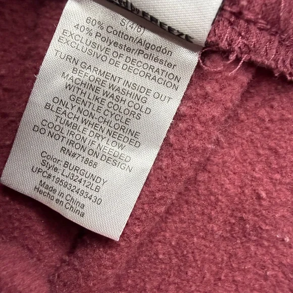 Peanuts Snoopy Sweatpants Women's Small Burgundy Joggers Lounge Pants Cartoon - Picture 4 of 5